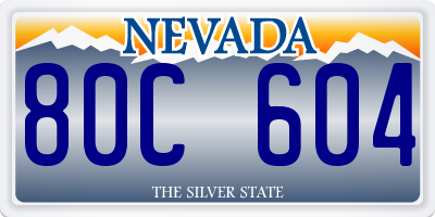 NV license plate 80C604