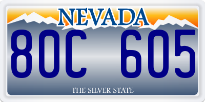 NV license plate 80C605