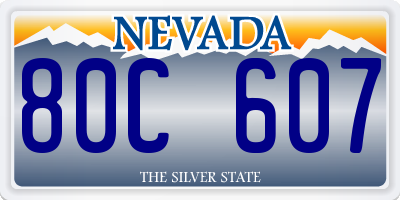 NV license plate 80C607