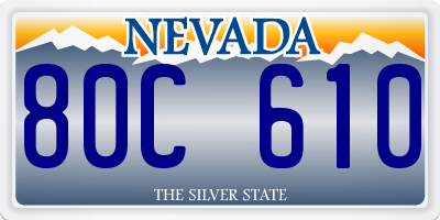 NV license plate 80C610