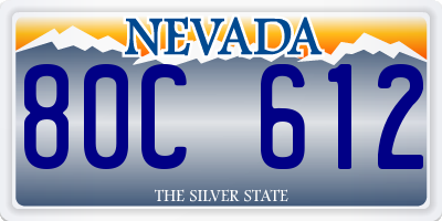 NV license plate 80C612