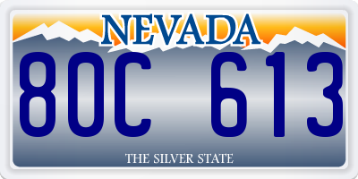 NV license plate 80C613