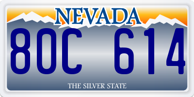 NV license plate 80C614