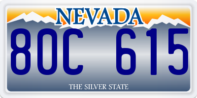 NV license plate 80C615