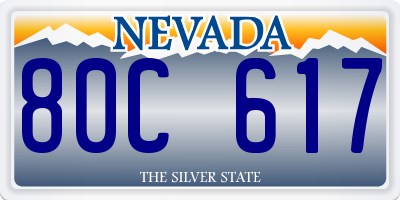 NV license plate 80C617