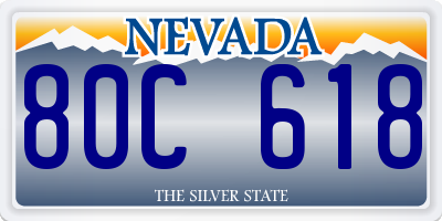 NV license plate 80C618