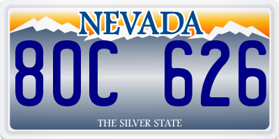 NV license plate 80C626