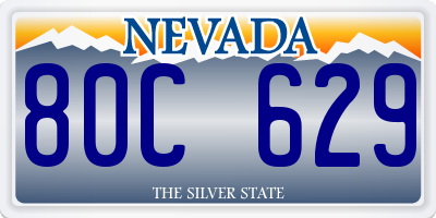 NV license plate 80C629