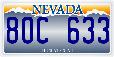 NV license plate 80C633