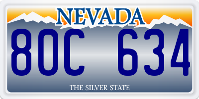 NV license plate 80C634