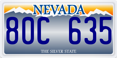 NV license plate 80C635