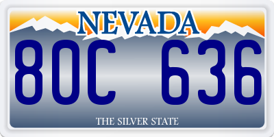 NV license plate 80C636