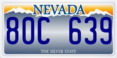 NV license plate 80C639