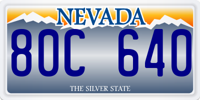 NV license plate 80C640