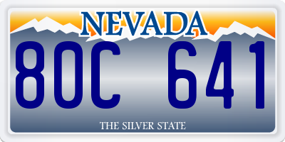 NV license plate 80C641