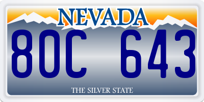 NV license plate 80C643