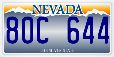 NV license plate 80C644