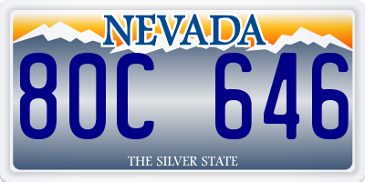 NV license plate 80C646