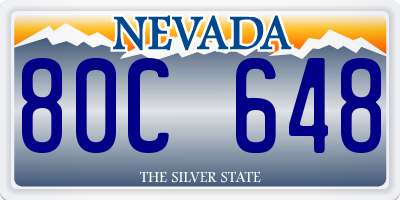 NV license plate 80C648