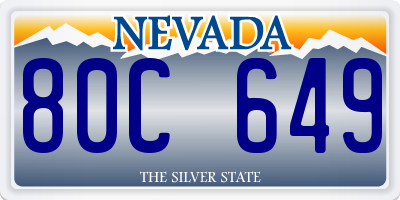 NV license plate 80C649