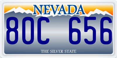 NV license plate 80C656