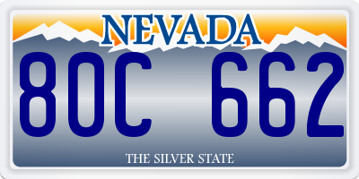NV license plate 80C662