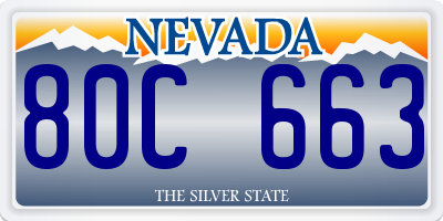 NV license plate 80C663