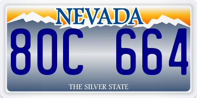 NV license plate 80C664