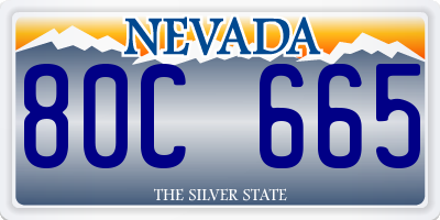 NV license plate 80C665