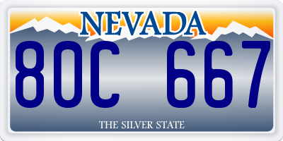 NV license plate 80C667