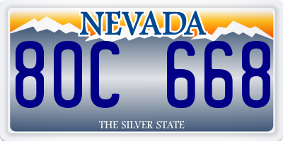 NV license plate 80C668