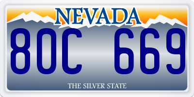 NV license plate 80C669