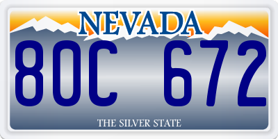 NV license plate 80C672