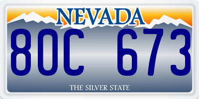 NV license plate 80C673