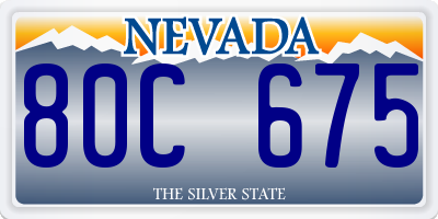 NV license plate 80C675