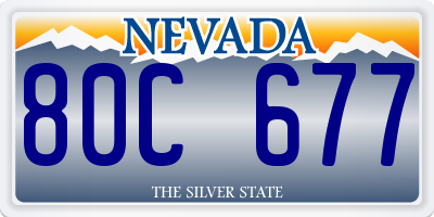 NV license plate 80C677