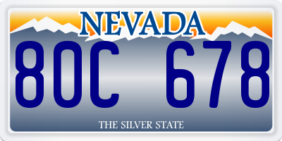 NV license plate 80C678