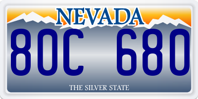 NV license plate 80C680