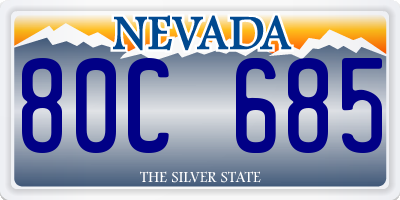NV license plate 80C685