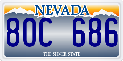NV license plate 80C686