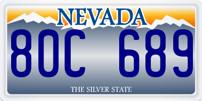 NV license plate 80C689