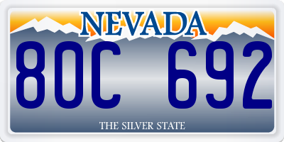 NV license plate 80C692