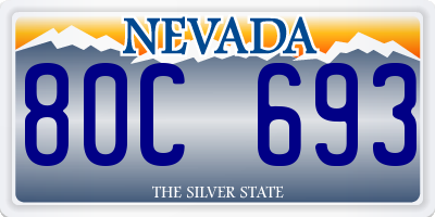 NV license plate 80C693