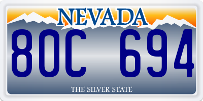 NV license plate 80C694