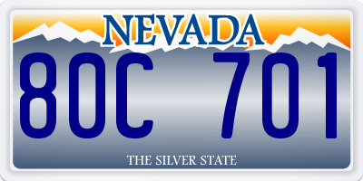 NV license plate 80C701
