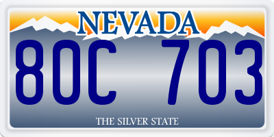 NV license plate 80C703