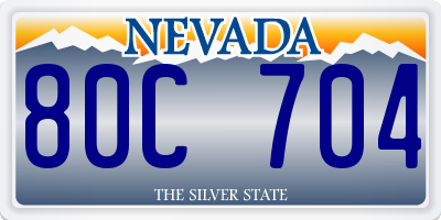 NV license plate 80C704