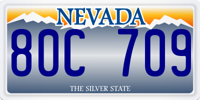 NV license plate 80C709