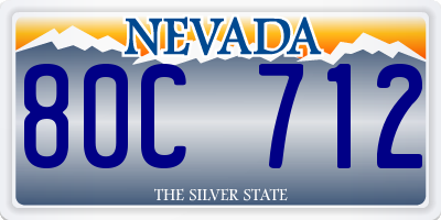 NV license plate 80C712