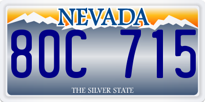 NV license plate 80C715